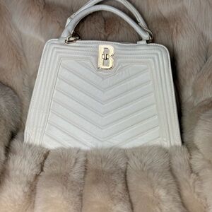 Bebe White Quilted Satchel
